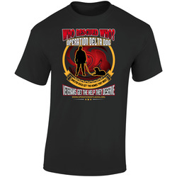 Operation Delta Dog - Who Rescued Who?  Retro Graphic Unisex Soft Cotton Black T Shirt