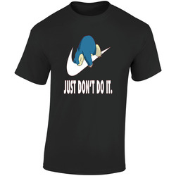 Pokemon T Shirt Nike Just Don't Do It Snorlax Funny Gag Tee Unisex Apparel Retro Graphic Unisex Soft Cotton Black T Shirt