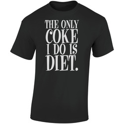The Only Coke I Do Is Diet Funny Anti Drugs Retro Graphic Unisex Soft Cotton Black T Shirt