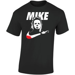 Michael Myers Mike Nike Halloween Parody Retro Graphic Unisex Soft Cotton Black T Shirt