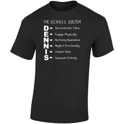 Dennis System Funny Retro Graphic Unisex Soft Cotton Black T Shirt