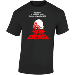 Dawn Of The Dead Movie Retro Graphic Unisex Soft Cotton Black T Shirt