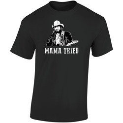 Mama Tried Merle Haggard Country Music Legend Fan Retro Graphic Unisex Soft Cotton Black T Shirt