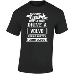 Nobody Is Perfect But If You Drive A Volvo A Funny Car Retro Graphic Unisex Soft Cotton Black T Shirt