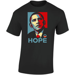 Barrack Obama Hope Retro Graphic Unisex Soft Cotton Black T Shirt