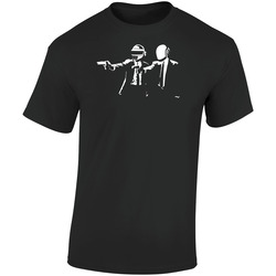 Daft Punk Meets Pulp Fiction Retro Graphic Unisex Soft Cotton Black T Shirt