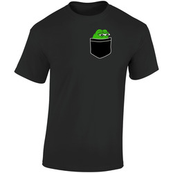 Pepe The Frog Pocket Retro Graphic Unisex Soft Cotton Black T Shirt