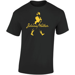 Johnnie Walker Scotch Whiskey Red Blue Gold Retro Graphic Unisex Soft Cotton Black T Shirt