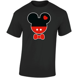 Mickey Icon Tie Retro Graphic Unisex Soft Cotton Black T Shirt
