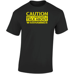 Warhammer Caution Warning May Talk About Sport Hobby Fan Unisex Retro Graphic Unisex Soft Cotton Black T Shirt