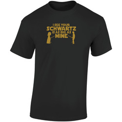 Spaceballs I See Your Schwartz Is As Big As Mine Funny Retro Graphic Unisex Soft Cotton Black T Shirt