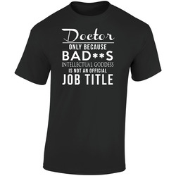 Badass Job Title - Doctor Retro Graphic Unisex Soft Cotton Black T Shirt