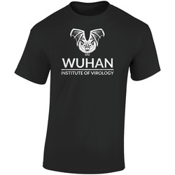 Wuhan Institute Of Virology Funny Conspiracy Parody Retro Graphic Unisex Soft Cotton Black T Shirt