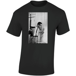Malcom X Window By Any Means Necessary Black History Retro Graphic Unisex Soft Cotton Black T Shirt