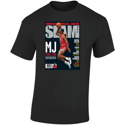 Slam Magazine Issue 33 Michael Jordan Popular Basketball Magazine Grunge Look Retro Graphic Unisex Soft Cotton Black T Shirt