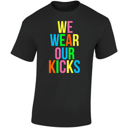 We Wear Our Kicks Fruity Pebbles Color Foams Retro Graphic Unisex Soft Cotton Black T Shirt