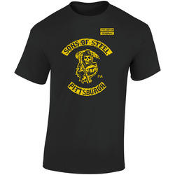 Sons Of Steel Pittsburgh Curtain Steelers Soa Reaper Football Retro Graphic Unisex Soft Cotton Black T Shirt