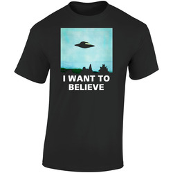I Want To Believe Xfiles Retro Graphic Unisex Soft Cotton Black T Shirt