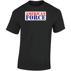 American Force Automobile Car Auto Motor Parts Cool Distressed Brand Logo Emblem Retro Graphic Unisex Soft Cotton Black T Shirt