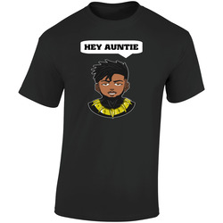 Erik Killmonger Black Panther Hey Auntie Retro Graphic Unisex Soft Cotton Black T Shirt