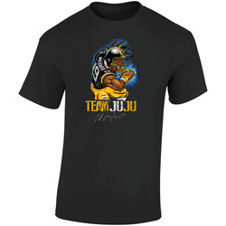Team Juju Funny Football Steelers Fan Retro Graphic Unisex Soft Cotton Black T Shirt