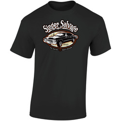 Singer Salvage Yard Car Retro Graphic Unisex Soft Cotton Black T Shirt