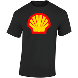 Shell Oil Gas Station Company Logo Retro Graphic Unisex Soft Cotton Black T Shirt