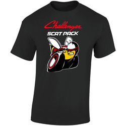 Dodge Challenger Skat Pack Logo Bumble Bee Black Retro Graphic Unisex Soft Cotton Black T Shirt