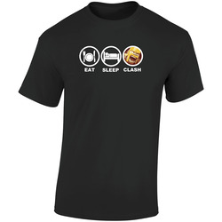 Clash Of Clans, Eat Sleep Clash Retro Graphic Unisex Soft Cotton Black T Shirt