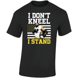 Dont Kneel I Stand Pittsburgh Football Alejandro Villanueva Usa Anthem Retro Graphic Unisex Soft Cotton Black T Shirt