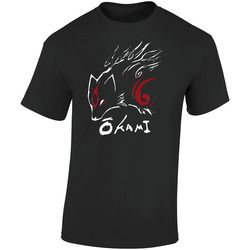 Okami Japanese Lore Wolf Video Game Retro Graphic Unisex Soft Cotton Black T Shirt