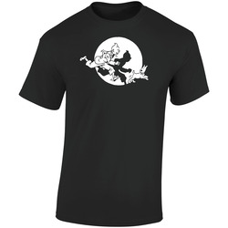 Tintin Retro Cartoon Retro Graphic Unisex Soft Cotton Black T Shirt