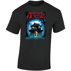 Monster House Spooky Kids Movie Halloween Retro Graphic Unisex Soft Cotton Black T Shirt