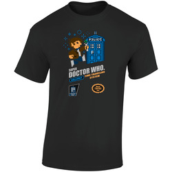 Doctor Who Super Doctor Nintendo Retro Graphic Unisex Soft Cotton Black T Shirt