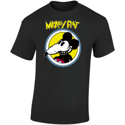 Mickey Rat Funny Parody Mouse Cartoon Retro Retro Graphic Unisex Soft Cotton Black T Shirt