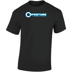 Portal 2 Aperture Science Laboratories Retro Graphic Unisex Soft Cotton Black T Shirt