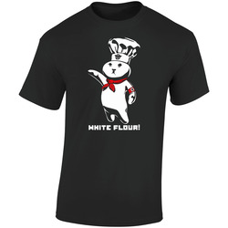 White Flour Power Dough Boy Parody Retro Graphic Unisex Soft Cotton Black T Shirt