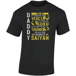 Daddy You Are Our Favorite Saiyan Retro Graphic Unisex Soft Cotton Black T Shirt