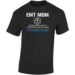 Emt Mom Retro Graphic Unisex Soft Cotton Black T Shirt