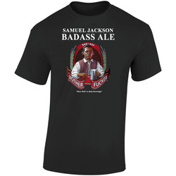 Dave Chappelle Samuel L Jackson Bad Ass Beer Retro Graphic Unisex Soft Cotton Black T Shirt