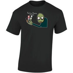 Salad Fingers Rusty Spoons Retro Graphic Unisex Soft Cotton Black T Shirt