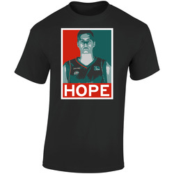 Kristaps Porzingis Hope Poster Parody New York Basketball Draft 2015 Sports Retro Graphic Unisex Soft Cotton Black T Shirt