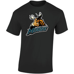 Manitoba Moose Hockey Winnipeg Retro Retro Graphic Unisex Soft Cotton Black T Shirt