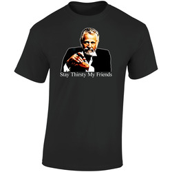 Dos Equis Beer Stay Thirsty My Friends Retro Graphic Unisex Soft Cotton Black T Shirt
