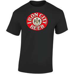 Iron City Beer Pittsburgh Retro Distressed Look Beer Lovers Retro Graphic Unisex Soft Cotton Black T Shirt