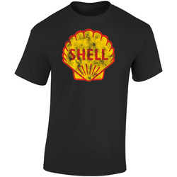 Shell Oil Racing Vintage Logo Retro Graphic Unisex Soft Cotton Black T Shirt