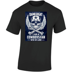 Dallas Cowboys T Shirt Damn Right I Am A Cowboys Fan Win or Lose Retro Graphic Unisex Soft Cotton Black T Shirt