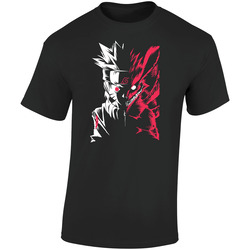 Naruto Anime Manga Nine Tails Fox Chakra Retro Graphic Unisex Soft Cotton Black T Shirt