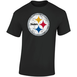 Pittsburgh Steelers Distressed Retro Graphic Unisex Soft Cotton Black T Shirt
