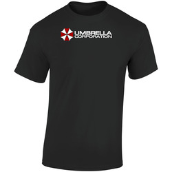 Umbrella Corporation Black Zombie Retro Graphic Unisex Soft Cotton Black T Shirt